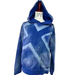 Solid Basics Blue Tie Dye Cross Graphic Hoodie Sweatshirt Mens Medium